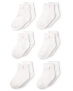 Ralph Lauren Childrenswear Infant Girls' 6 Pack Socks - Sizes 6-24 Months