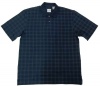 Geoffrey Beene Plaid Dark Blue Two Button Polo