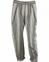 10 Crosby Derek Lam Womens Khaki Jet Black Stripe Slouchy Capri Pants 0