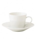 White dinnerware that's perfect for every day. The 1815 tea saucer from Royal Doulton features sturdy porcelain streaked white on white for serene, understated style.