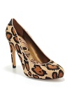 Leopard print calf hair takes center stage on the Yasmine pumps, an exotic staple for the sassy sophisticate. From Sam Edelman.