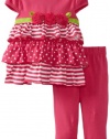 Sweet Heart Rose Baby-girls Infant Tiered Legging Set, Pink/White, 24 Months