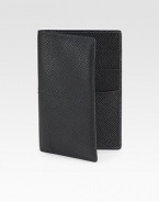 A slim design constructed of finely textured leather.Four card slotsLeatherAbout 4W x 3HMade in Italy