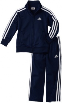 adidas Boys 2-7 Toddler Boy Iconic Tricot Set, Navy, 3T