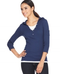 Made from 100% soft cotton, this Style&co. Sport top offers a smart layered look in one great top. At a low price, you can snag more than one! (Clearance)