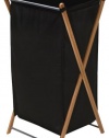 Household Essentials X-Frame Laundry Hamper, Bamboo Frame with Black Canvas Bag