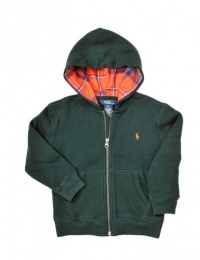 Ralph Lauren Toddler Boy's Plaid Lined Hoodie (3/3T, Green)