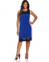 DKNYC Women's Plus-Size Sleeveless Colorblock Dress, Blueprint, 18W