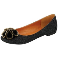 Fahrenheit Tara-03 Black Denim Women Flats Shoes, Size: 5.5 (M) US [Apparel]