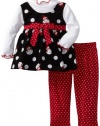 Blueberi Boulevard Baby-Girls Infant Cord Snowman Jumper Set, Black, 24 Months