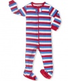 Leveret Footed American Flag Striped Pajama Sleeper 100% Cotton (Size 6M-5T)