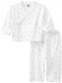 Noa Lily Baby-Girls Newborn Flower Print Kimono Set, White, 9 Months