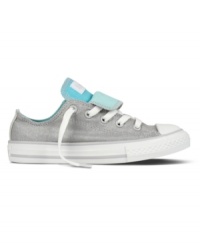 These razzle-dazzle Chuck Taylor sneakers from Converse feature a pull-down tongue on the front to give her sweet style.