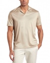 Perry Ellis Men's Short Sleeve Marled Jersey Open Polo Shirt