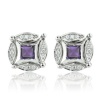 Effy Jewelry DiVersa® Sterling Silver Diamond & Amethyst Changeable Earrings (1.80 TCW)