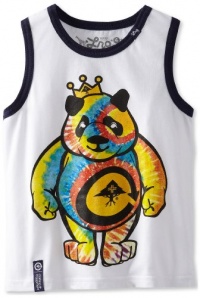 LRG - Kids Boys 2-7 Little Tie Dye Panda Tank Top Tee, White, 5