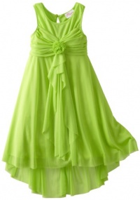 Bloome Girls 7-16 Sleeveless Asymmetric Hem Dress, Green, 7