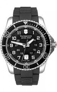 Victorinox Swiss Army Black Rubber Band Black Dial - Men's Watch 241435