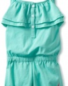 Nautica Girls 2-6x Knit Romper, Aqua, 4