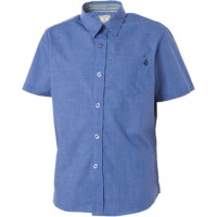 Volcom Ex Factor Solid Shirt - Short-Sleeve - Boys' Electric Blue Heather, XL