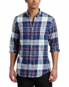 Ben Sherman Men's Laundered Large Scale Twill Check Long Sleeve Woven Shirt