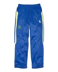 The Active Track Pant is rendered in cozy fleece and accented with neon details for a sporty look.