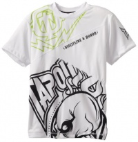 Tapout Boys 8-20 Gridlock Short Sleeve Active Block T-Shirt, White, Medium 10/12