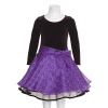 Bonnie Jean Toddler Girls 2T-4T Black Stretch Velvet Bodice To Purple Organza Skirt Dress, 3T