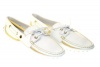 TOD'S Vela Gom Devon Laced Driving Shoes White/Dark Gold Sz 9/39 Z20397