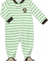 Carters Monkey Stripe Zip Up Sleep & Play GREEN 3 Mo