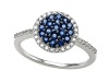 Genuine Sapphire and Diamond Ring by Effy Collection® in 14 kt White Gold Size 6