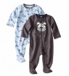 JUST ONE YOU Made by Carters Boys' 2 Pack Dog Sleep N' Play Set - Grey/Blue (Newborn)