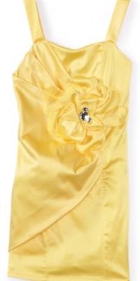 Ruby Rox Kids Girls 7-16 Rosette Shear Dress, Yellow, 10