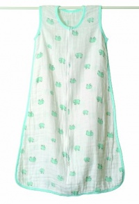 aden + anais Slumber Muslin Sleeping Bag Single Layer, Jungle Jam - Elephant, Medium