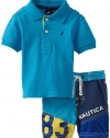 Nautica Sportswear Kids Baby-boys Infant 2 Piece Swim Set, Turquoise, 3-6 Months