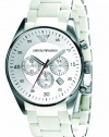 Emporio Armani Men's AR5859 Sport White Silicone Silver Chronograph Dial Watch