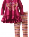 Love U Lots Girls 2-6X Butterfly Print Legging, Cranberry, 2T