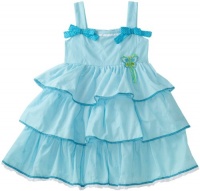 So La Vita Girls 2-6X Toddler Butterfly Applique Dress, Blue, 3T