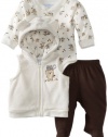 Kids Headquarters Baby-Boys Newborn Stucco Jacket With Pants And Bodysuit, White, 6-9 Months