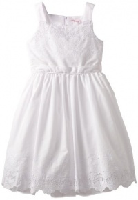 Bloome Girls 7-16 Plus Size Eyelet Occasion Dress, White, 14.5