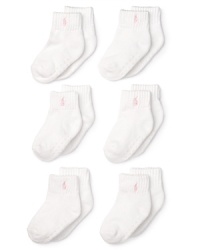 Ralph Lauren Childrenswear Infant Girls' 6 Pack Socks - Sizes 6-24 Months