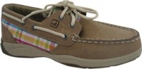 Sperry Top-Sider Girls' Intrepid,Linen Oat/Pink Plaid Nubuck,US 7 M