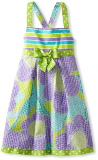 Bonnie Jean Girls 2-6X Stripe To Print Sundress, Purple, 4