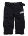 GUESS Kids Boys Toddler Belted Cargo Pant, NAVY (12M)