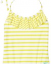 Roxy Kids Girls 2-6X Teenie Wahine Ruffle Set, Yellow/White, 4