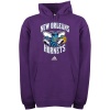 NBA adidas New Orleans Hornets Full Primary Logo Pullover Hoodie Sweatshirt - Purple