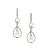 Sterling Silver Diamond-Accent Created-Opal Double Teardrop Earrings