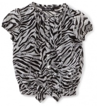 Baby Phat - Kids Girls 2-6x Little Zebra Printed Top, Ivory, 5/6