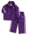 This adorable Adidas track jacket and pants set will have winning the race to cute city.