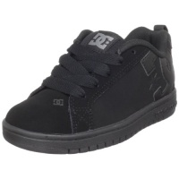 DC Court Graffik Skate Sneaker (Toddler/Little Kid/Big Kid),Black/Black/Battleship,6.5 M US Big Kid